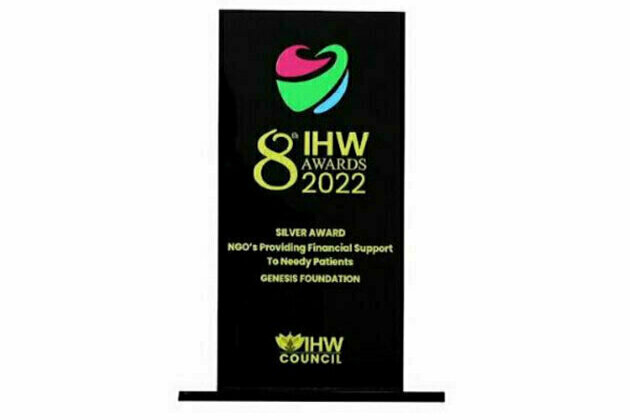 Genesis Foundation Receives The Indian Health and Wellness 2022 Award for Providing Financial Support to Needy Patients