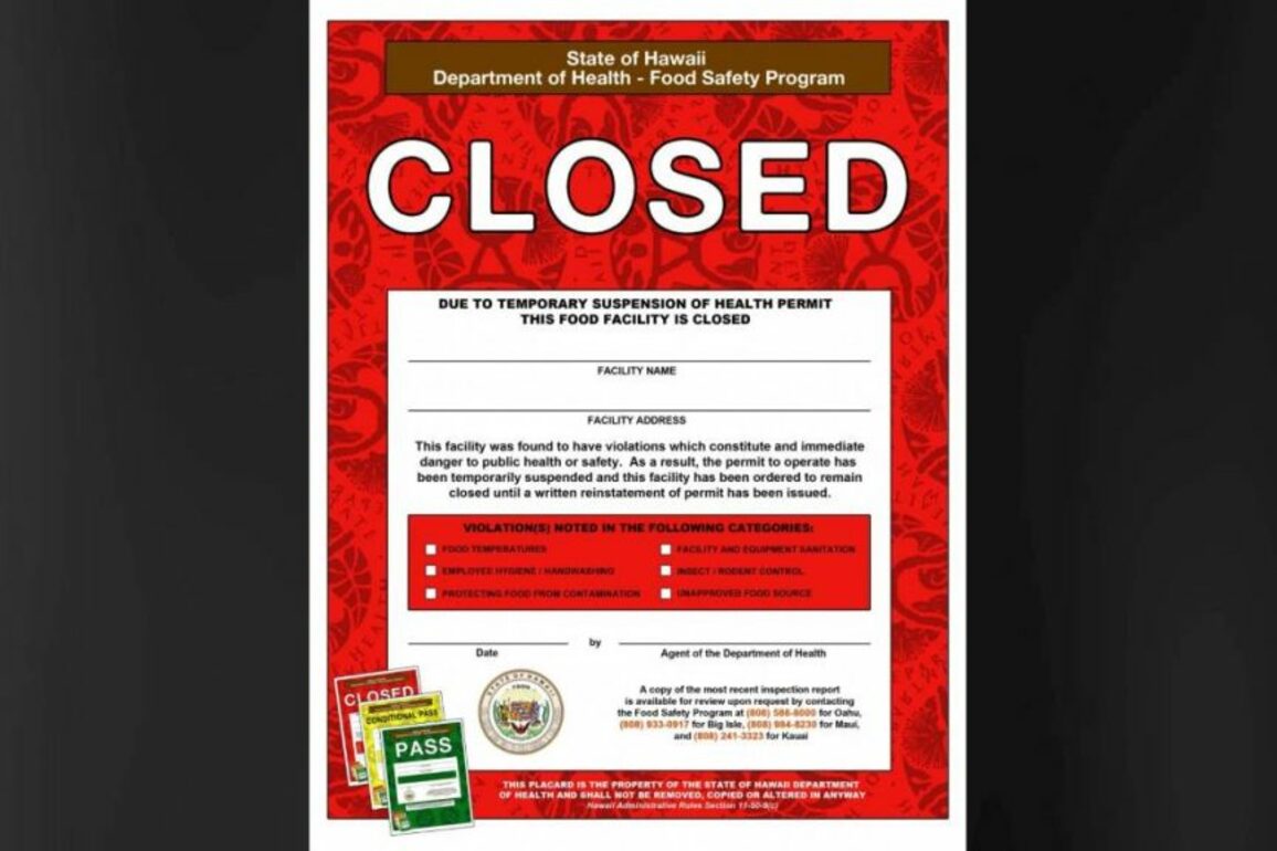 Hong Kong Chop Suey in Captain Cook is closed for multiple food safety violations
