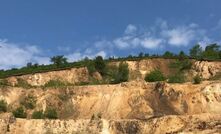 View west along strike of the mineralised vein at Tethyan Resources' Sastavci openpit mine in Serbia