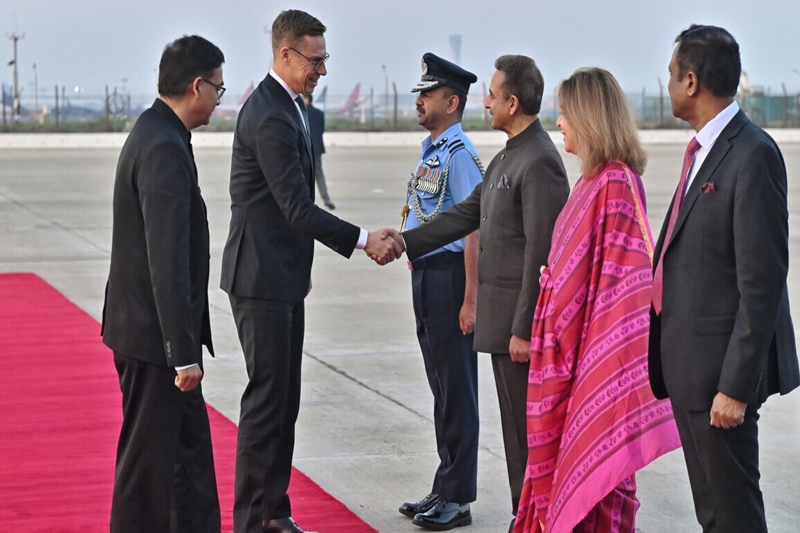 Finland President Alexander Stubb arrives in New Delhi; to be Chief Guest at Raisina Dialogue 2026