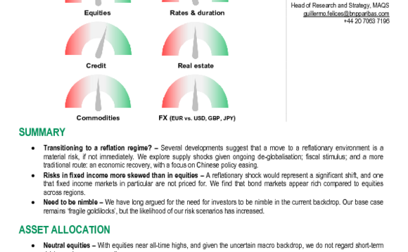 BNPP AM takes neutral view on equities in latest asset allocation outlook