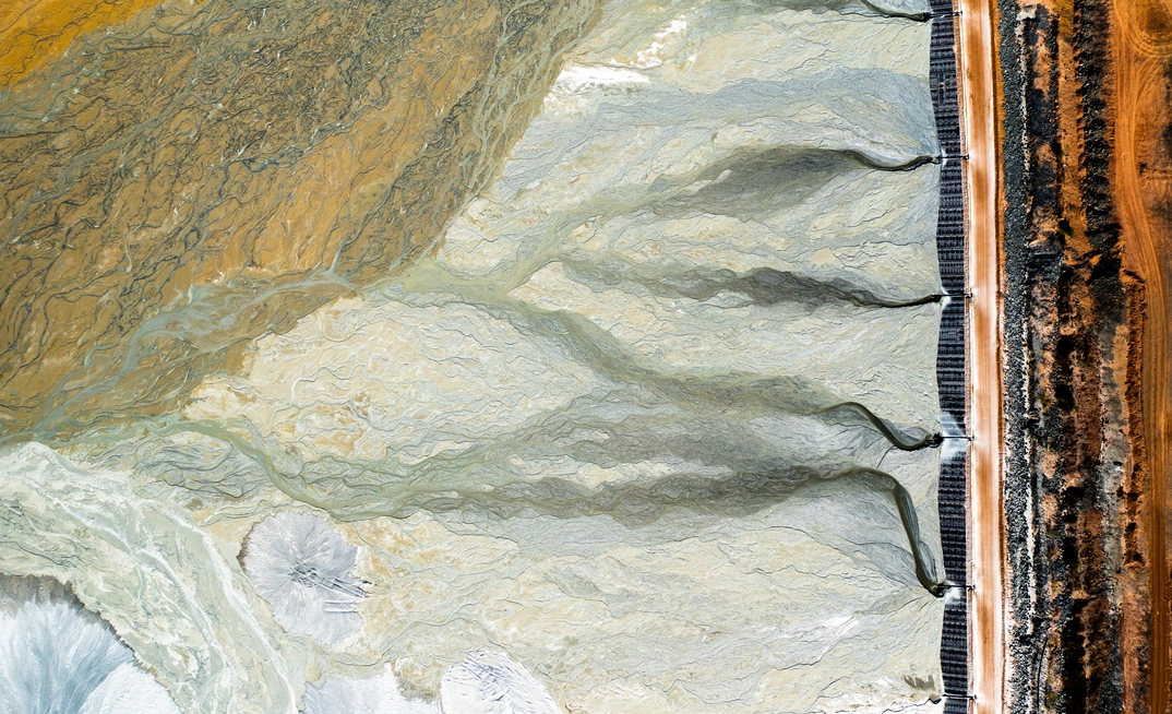 Open cut mining tailings dam.