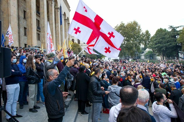 Georgians Hold Opposition Protests Following Parliamentary Elections