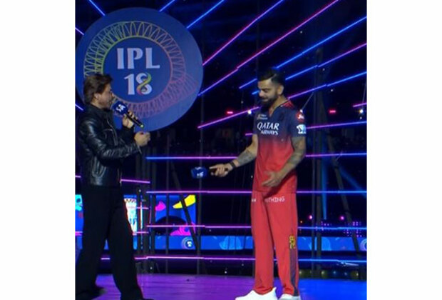 Virat Kohli shakes leg to 'Jhoome Jo Pathaan' in IPL 2025 opening ceremony, SRK calls him 'GOAT'