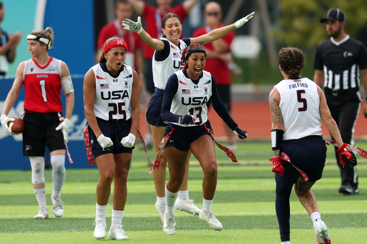 (SP)CHINA-CHENGDU-THE WORLD GAMES 2025-FLAG FOOTBALL-WOMEN'S SEMIFINAL (CN)