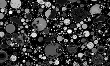 A cross section of fly ash particles at 750x magnification