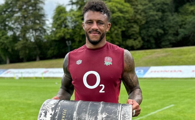 England vice-captain Courtney Lawes being put through his paces by Farm Fitness