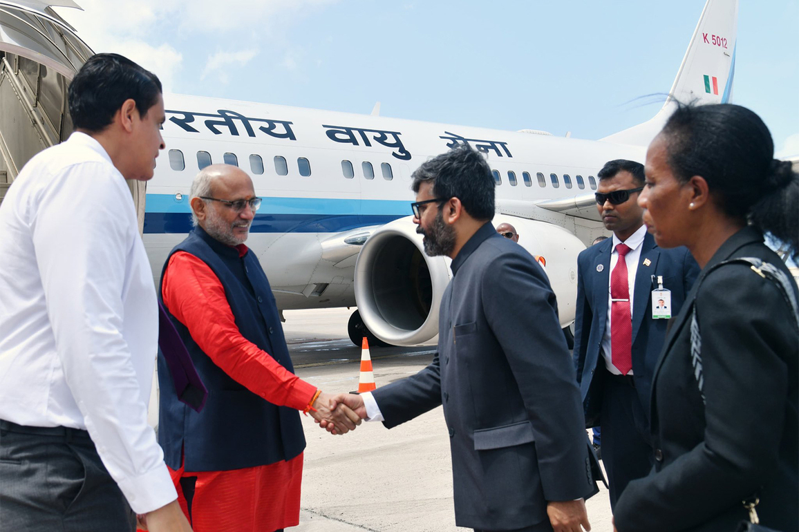 Vice President Radhakrishnan arrives in Seychelles to attend swearing-in ceremony of President-elect, address Indian community