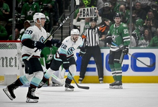 Yanni Gourde's OT tally lifts Kraken over Stars in Game 1