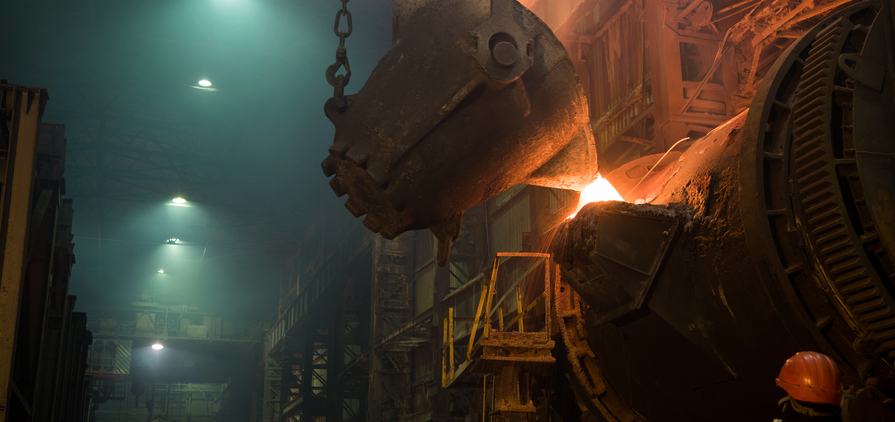 Copper smelting at a metallurigcal plant. Credit: StanislavBeloglazov via Shutterstock