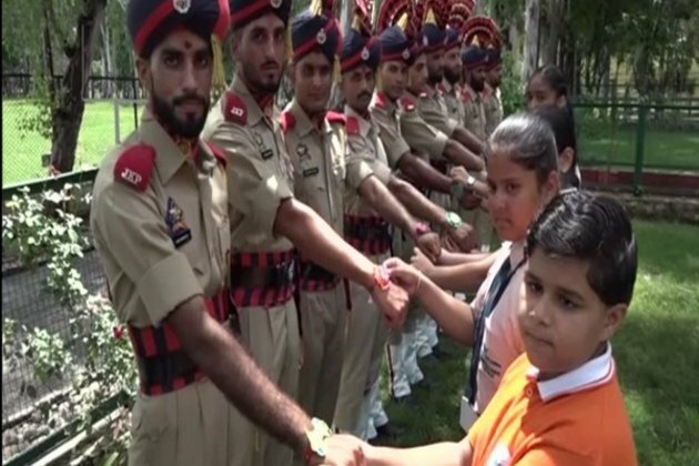 J-K: School girls celebrate Raksha Bandhan with security personnel