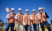 Townsville MP Scott Stewart, Queensland Deputy Premier Cameron Dick and Premier Steven Miles, Labor MP Aaron Harper and QLD Energy & Cleann Economy Minister Mick de Brenni. Image supplied by Powerl