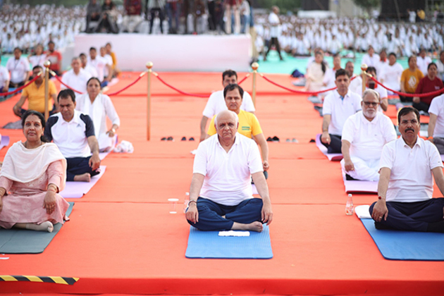 Gujarat CM Bhupendra Patel participates in Yoga Camp at Ahmedabad riverfront under 'Swasth Gujarat, Obesity-Free Gujarat' campaign