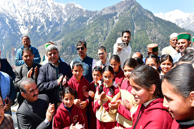 Himachal CM interacts with children of Killar Balika Ashram