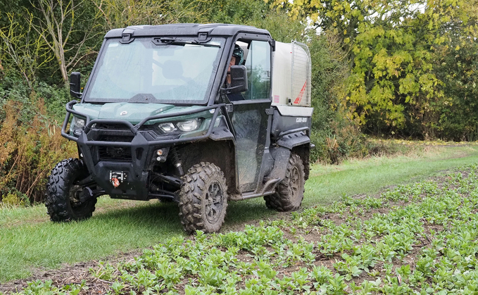 Guy Owen is enjoying increased comfort and sophistication from a Can-Am Traxter HD9 utility vehicle