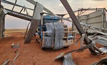 Sunday's storm tore apart a two-year-old machinery shed on the Hagboom's farm in Dowerin. 