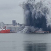 Suspected Ukrainian drone explodes in Romanian port