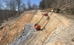  Due to continued rain and slippery slope conditions, all crew members and equipment worked under rope-access conditions while working on a slope stabilisation project in Hawkins County, Tennessee