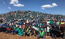 AMCU members get a strike update from the union's leadership