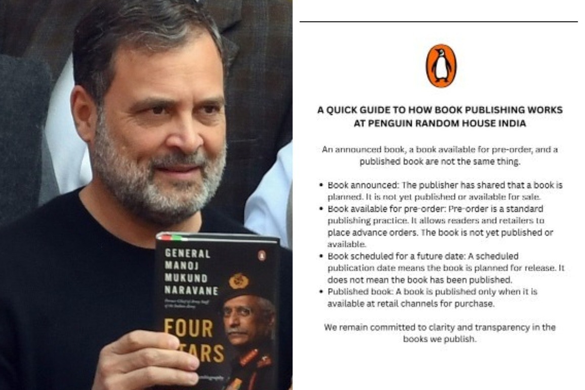 Pre-order books "not same thing" as published: Penguin clarifies after Rahul Gandhi rebuts publisher on Narvane memoir