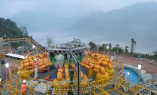 A Weir hydrocyclone in action at the Phu Kham operation in Laos.