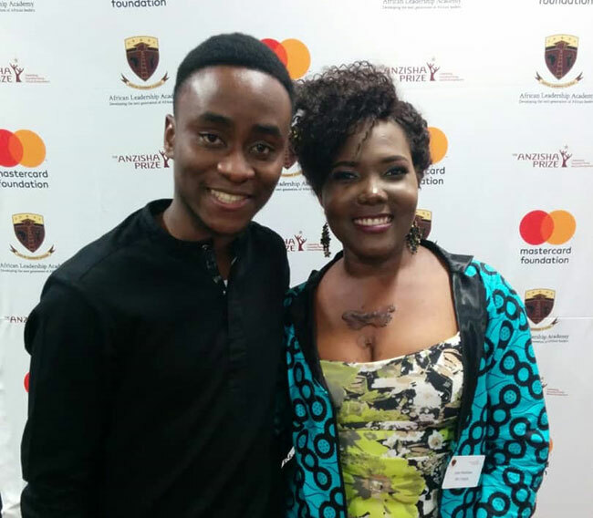 alubega with another competitor for the nzisha prize in outh frica