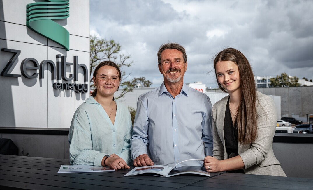 Tamitha Zwaanenburg (left), Hamish Moffat and Casey Slattery.