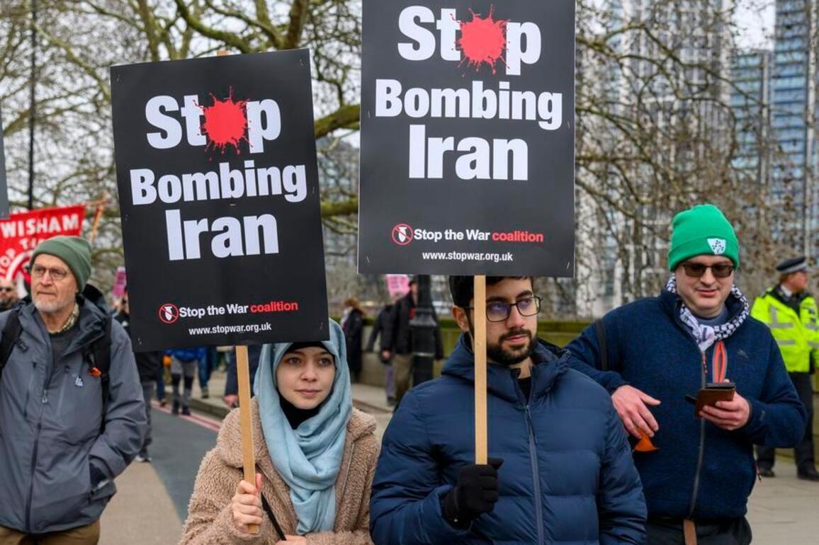 Thousands march in London against U.S., Israeli strikes on Iran