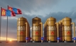 Natural gas tank with the national flag of Mongolia. Credit: Shutterstock/Fly Of Swallow Studio