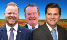 The three men with the future of fracking in the Kimberley in their hands. (L-R): WA environment minister Matthew Swinbourn, WA EPA chair Darren Walsh and BME boss Rhett Bennett
