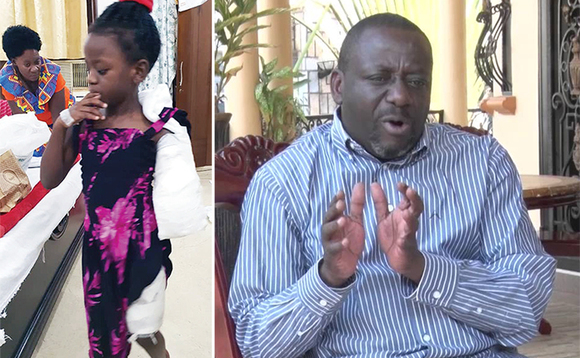 Omwana mu ddwaaliro ne maama. Ku ddyo ye taata Nyombi Thembo Omwana mu ddwaaliro ne maama. Ku ddyo ye taata Nyombi Thembo