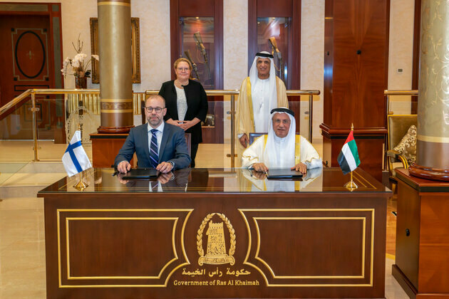 RAK Ruler witnesses signing of MoU between RAK Government, Finland's Lahti Region