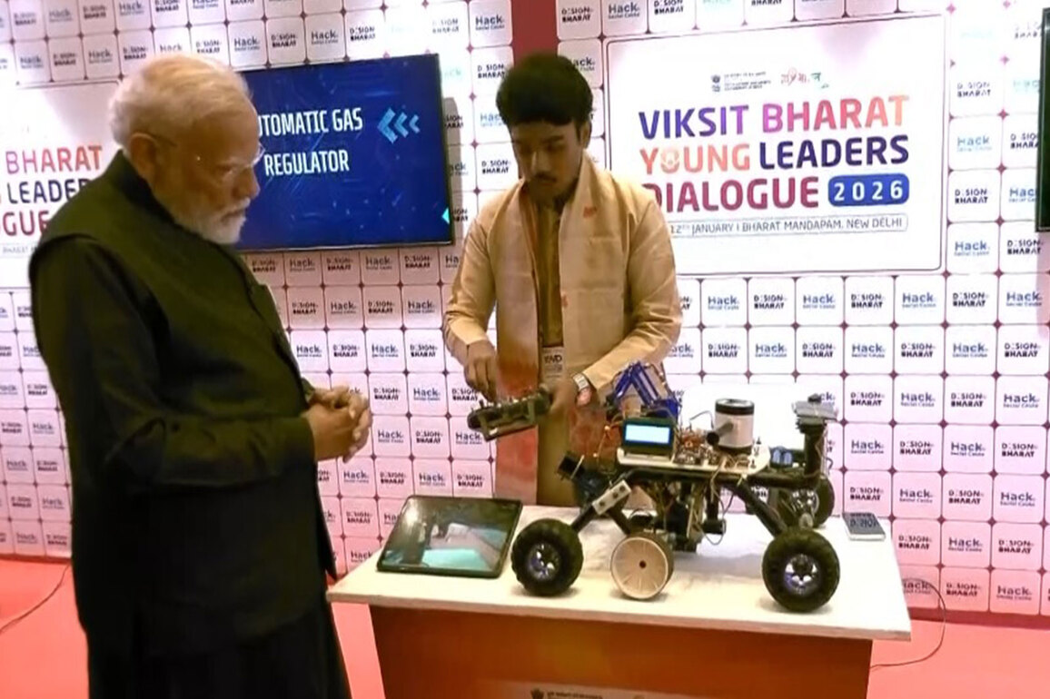 PM Modi arrives at Bharat Mandapam to take part in Viksit Bharat Young Leaders Dialogue 2026