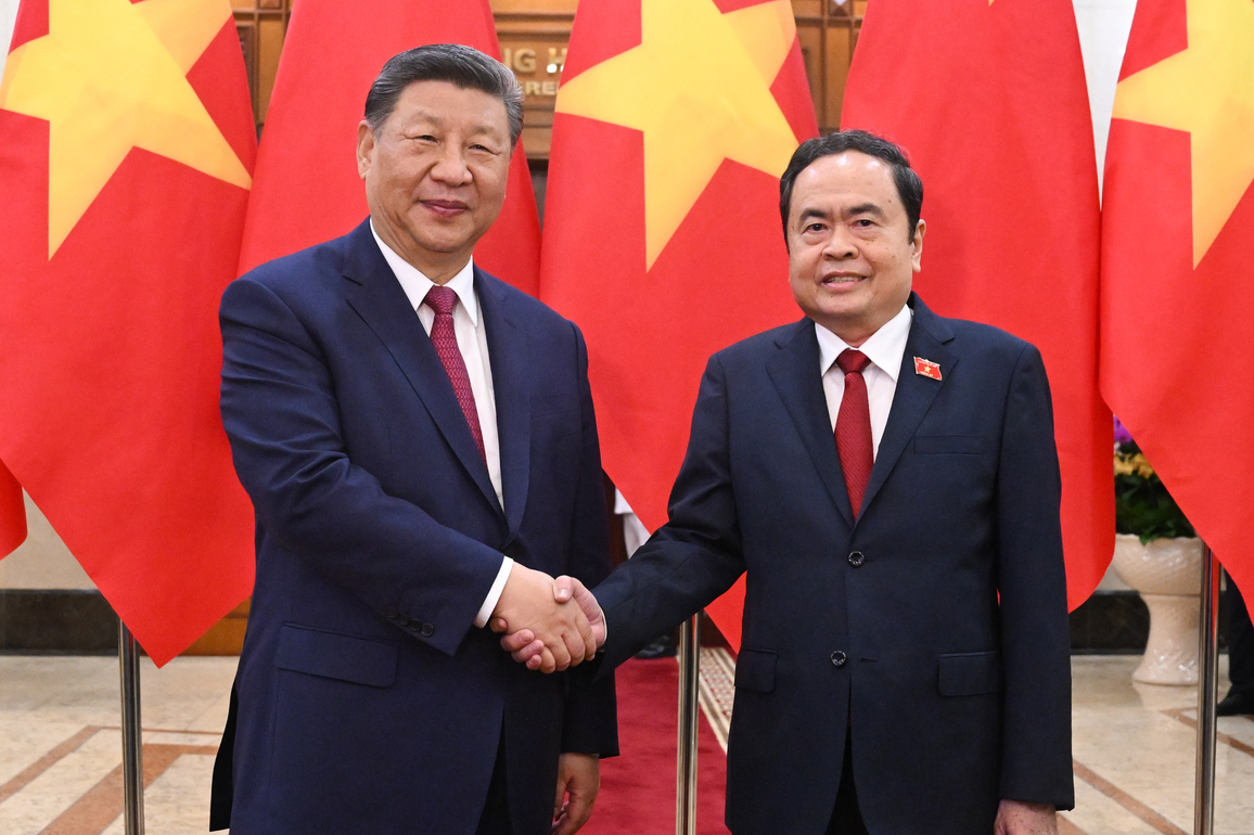 VIETNAM-HANOI-CHINA-XI JINPING-TRAN THANH MAN-MEETING