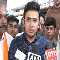 "Potholes a golden goose for Karnataka Congress govt": BJP MP Tejasvi Surya