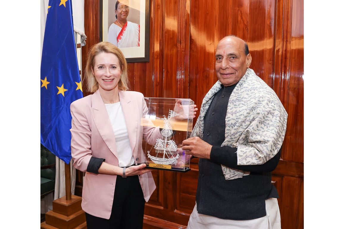 "Discussed range of bilateral security, defence issues": Rajnath Singh after meeting EU VP Kaja Kallas