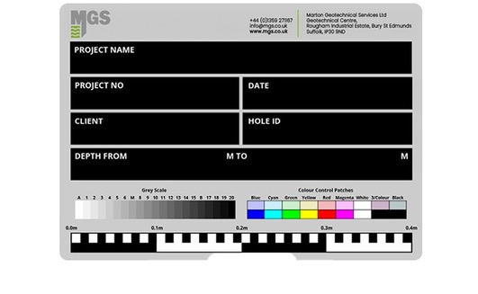 MGS’s new Photoboards are used to help clearly record and identify core samples from site investigations