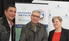  McLeod Lake Indian Band Chief Harley Chingee, Defense Metals’ Craig Taylor and Minister of Energy, Mines and Low Carbon Innovation Josie Osborne were on hand for the announcement. Photo: Defense Metals 