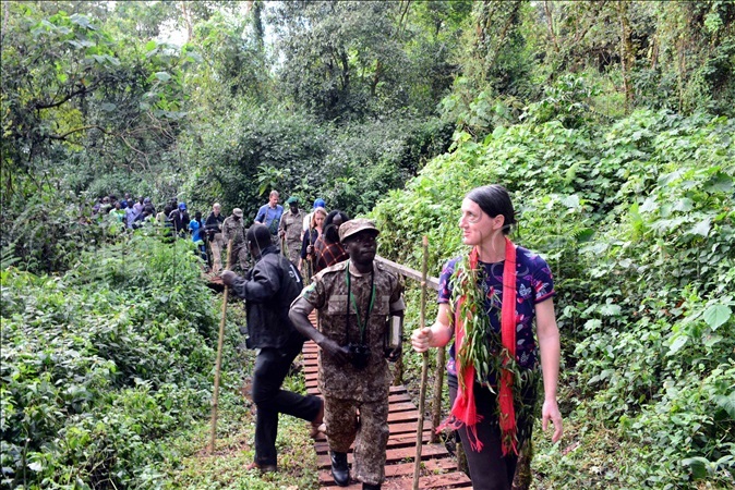  he ambassador of ustria r oswitha remser and other  delegates and  officials during a nature walk to apkwai ave on the slopes of t lgon ec 112019 hoto by ddie sejjoba