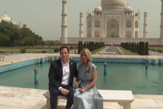 US State Secretary Marco Rubio visits Taj Mahal in Agra with wife Jeanette D Rubio