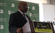 Minister Gwede Mantashe addressing executives at a PGM breakfast in Johannesburg