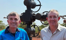 NT Energy Minister (R) at Tamboran Resources site in the NT