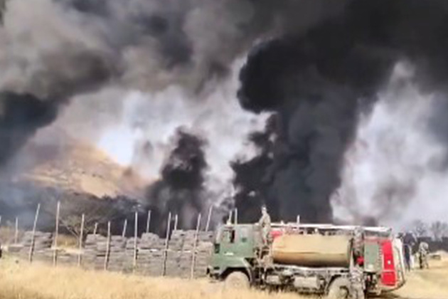 Jharkhand: Massive fire erupts in tyre stock on Bariatu Hill in Ranchi