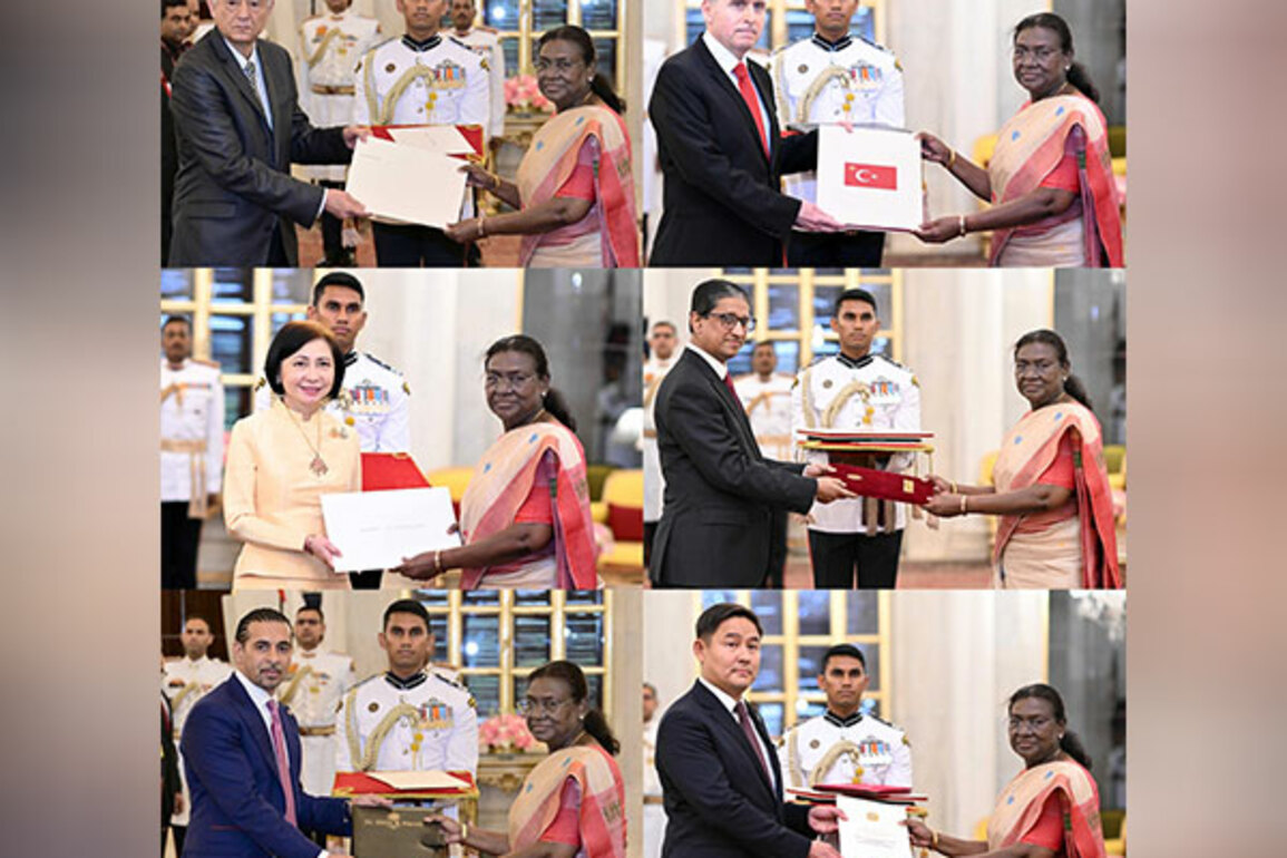 Envoys of six countries present credentials to President Murmu, including Bangladesh and Turkey