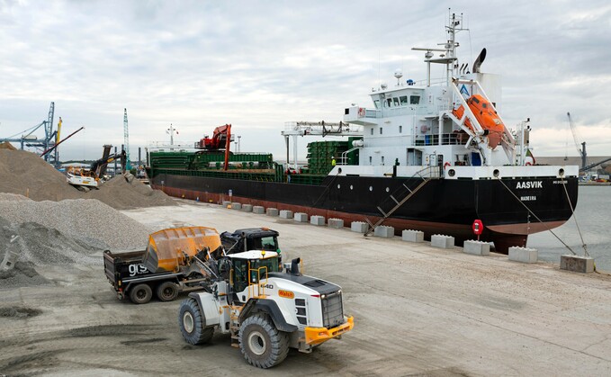 Low-carbon Cornish secondary aggregate is loaded for shipment | Credit: GRS