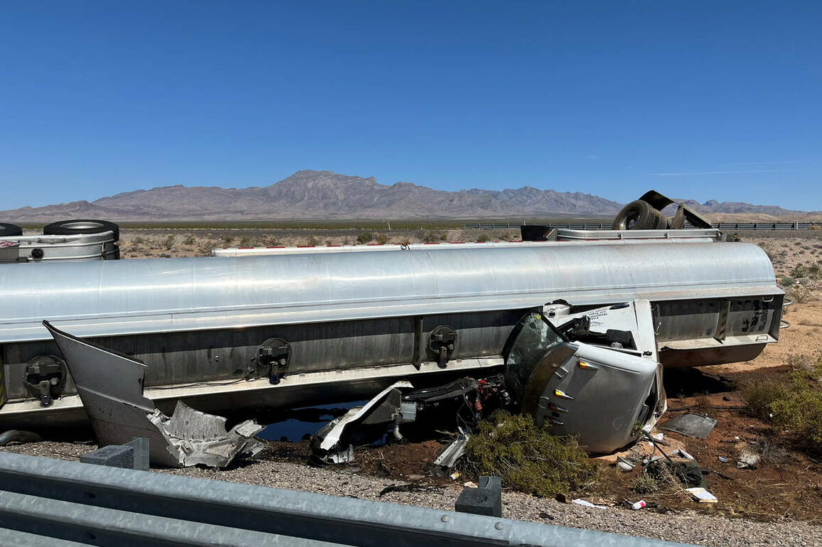 I-15 reopens north of Las Vegas after crash, fuel spill - Traffic