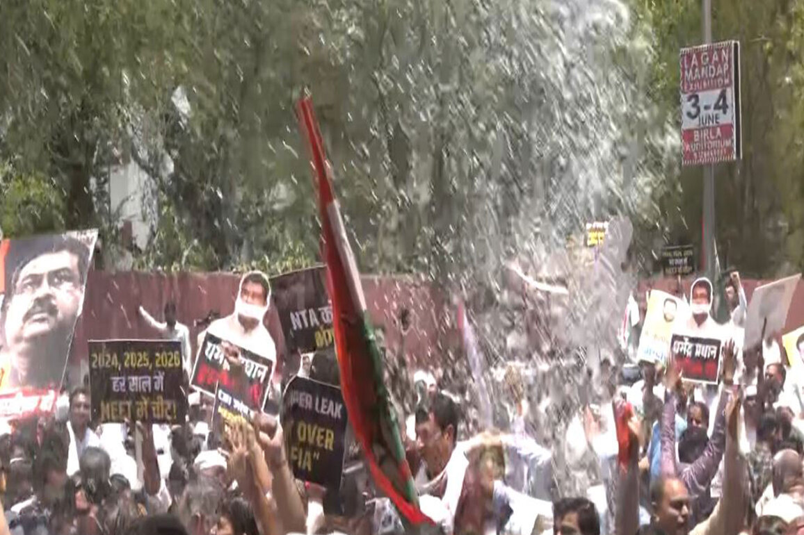 Congress stages protest in Jaipur over NEET UG 2026 paper leak, demands Education Minister's resignation