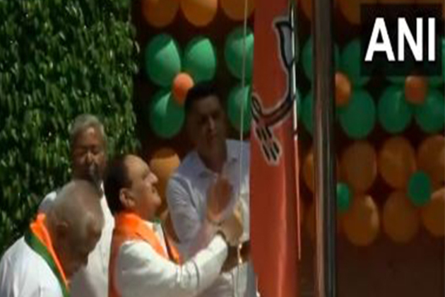 Union Minister JP Nadda hoists BJP's flag on party's Foundation Day