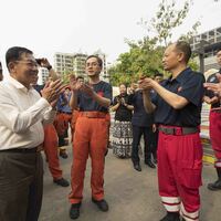 MYANMAR-MANDALAY-MIN AUNG HLAING-CHINESE RESCUE TEAMS-VISIT