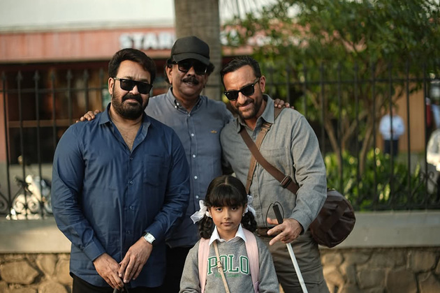 Priyadarshan shares rare glimpse with his "favourite film icon" Mohanlal, Saif Ali Khan from 'Haiwaan' sets